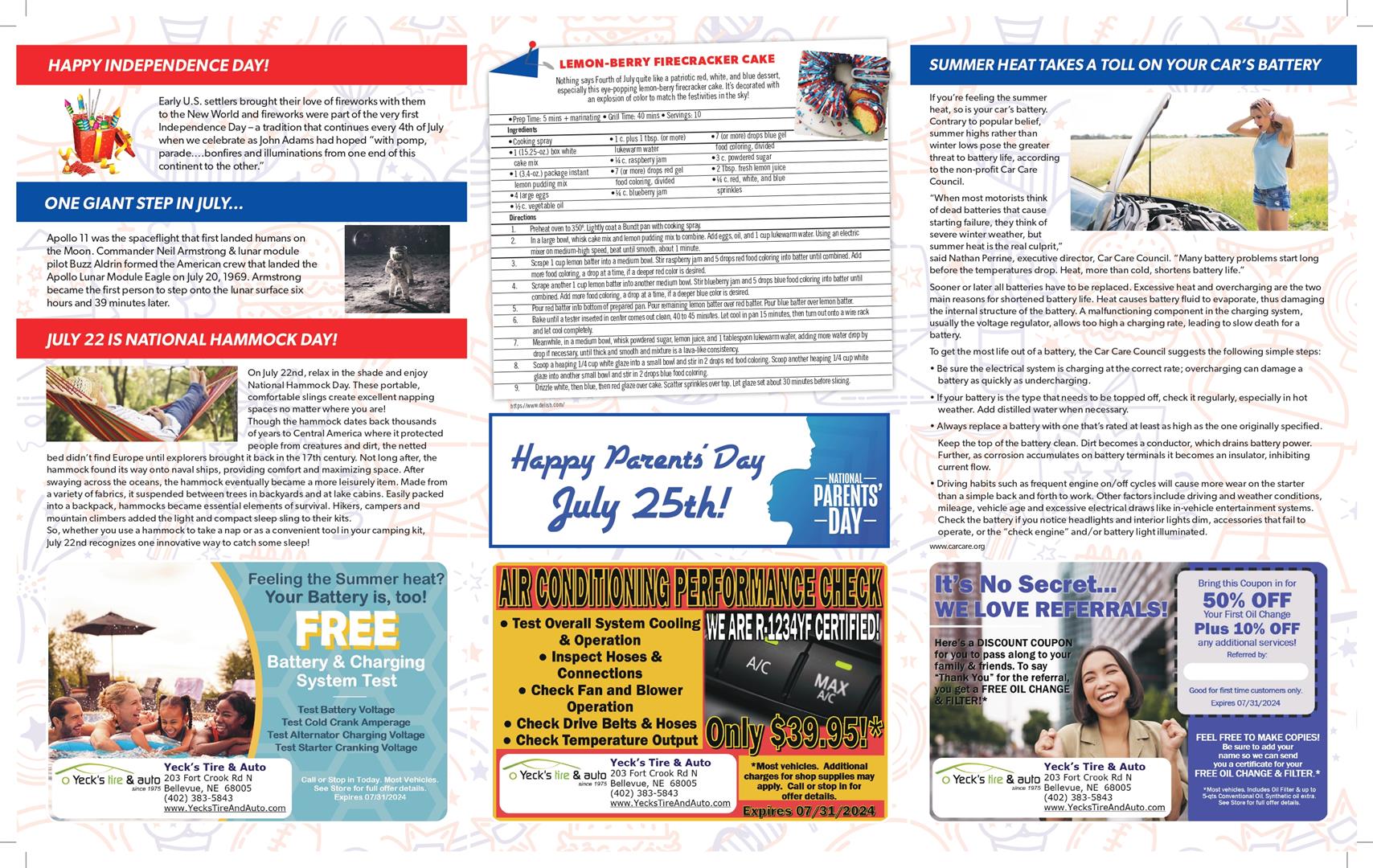 Monthly Newsletter Page 2 | Yeck's Tire & Auto