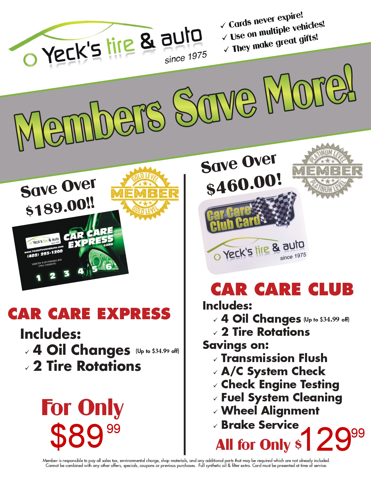 Car Care Club | Yeck's Tire & Auto